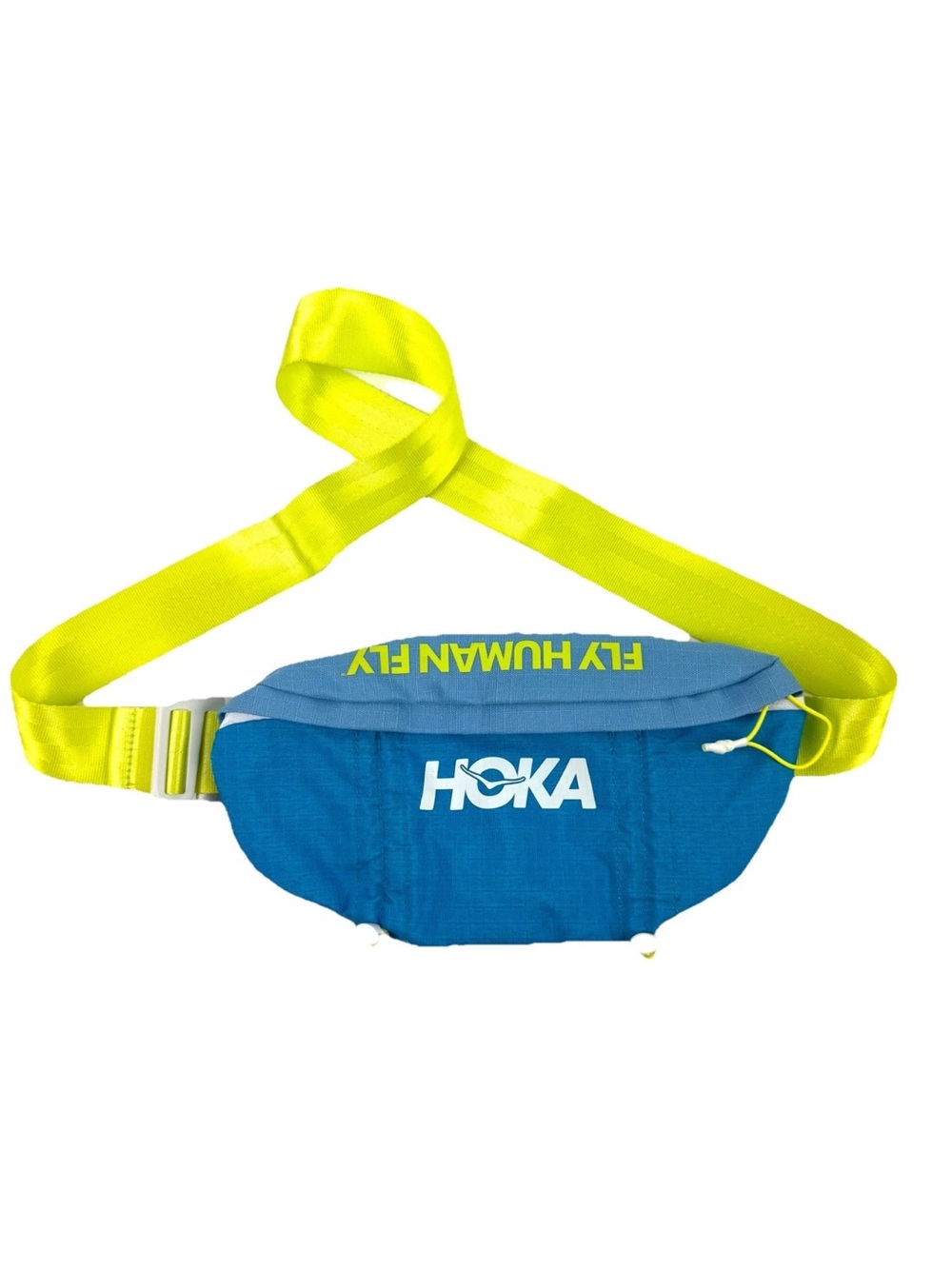 HOKA Blue Waist Pack with Yellow Strap - Fly Human Fly